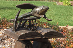 Library Frog Statue